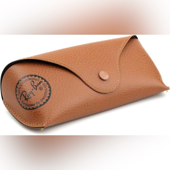 Ray Ban Original Brown Leather Style Medium Case - Picture 1 of 4